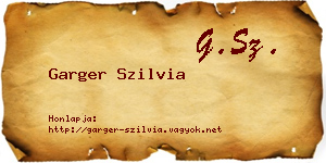 Garger Szilvia névjegykártya
